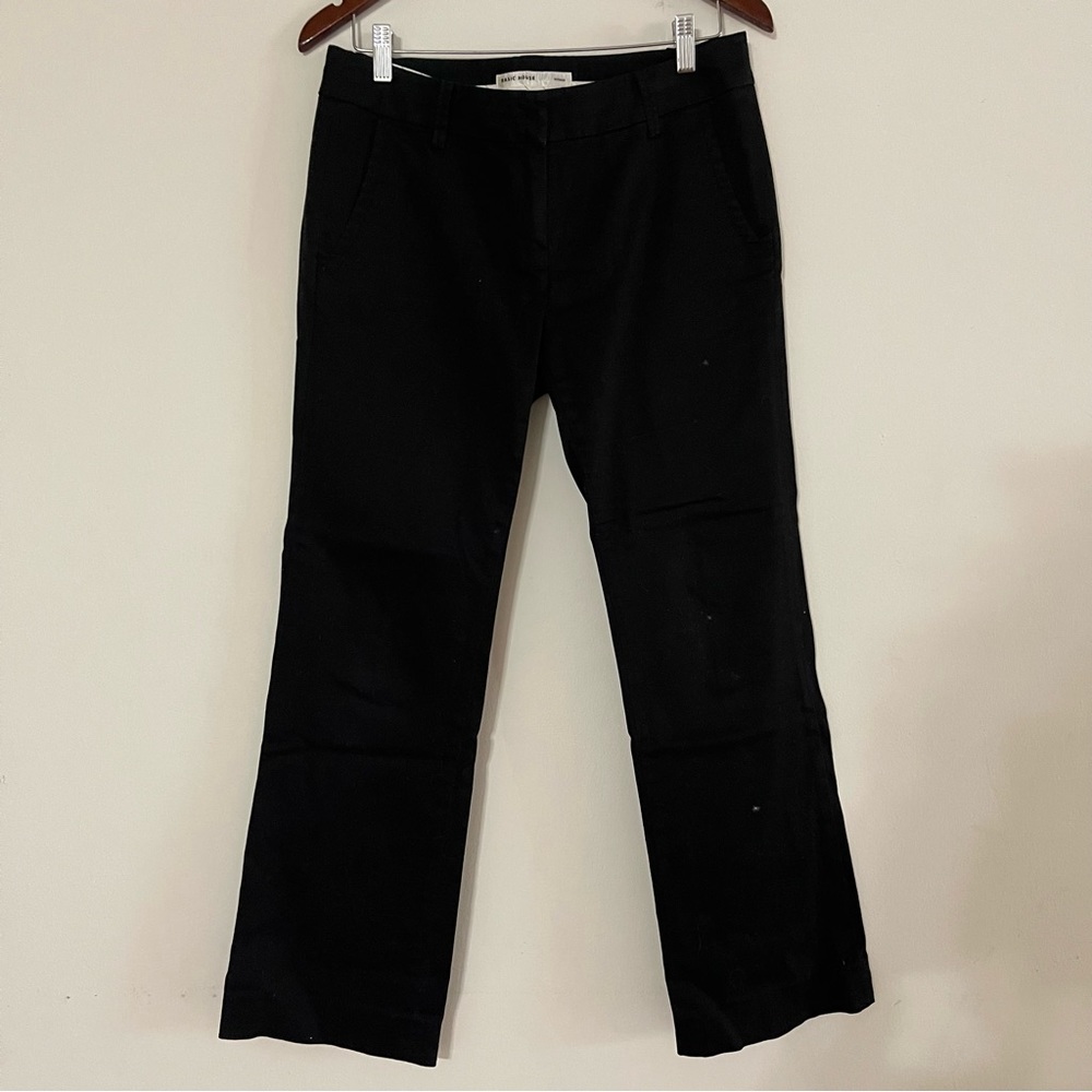 black navy blue straight leg pants